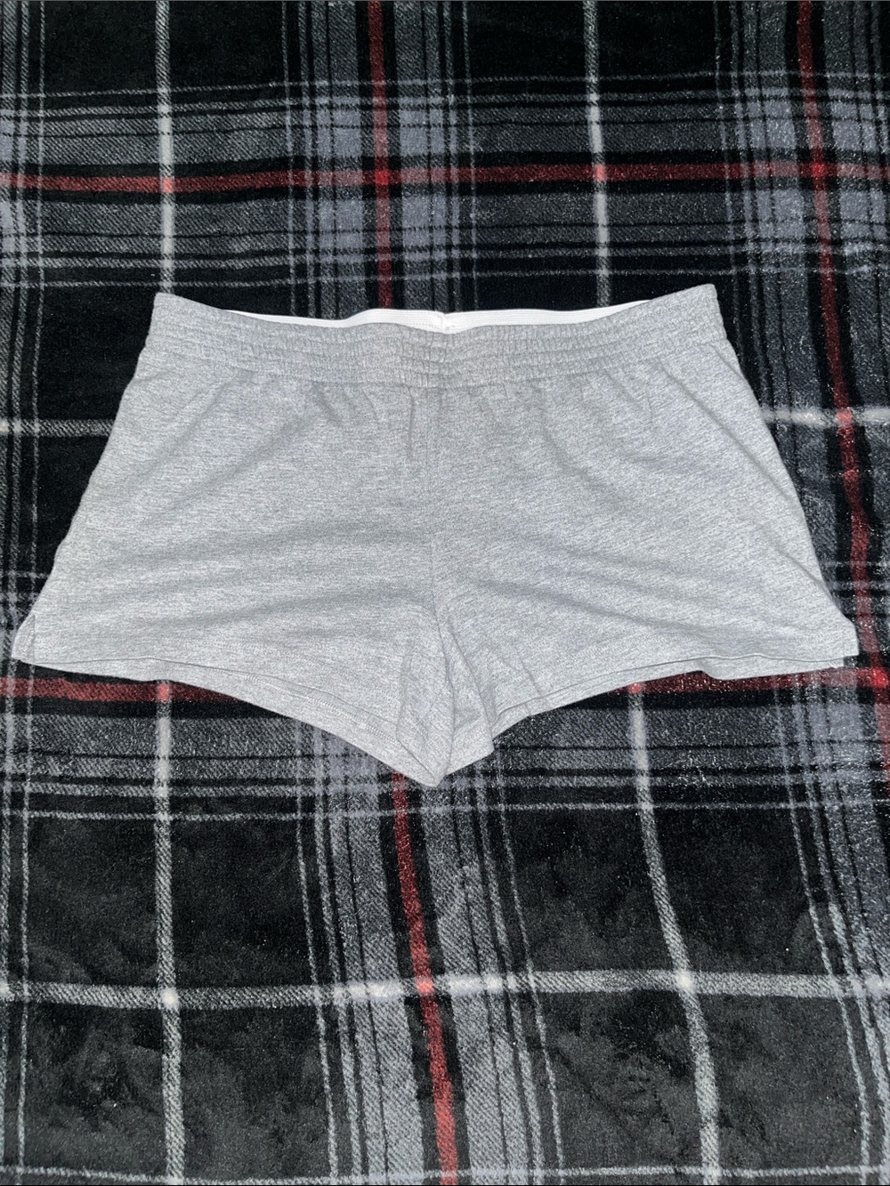 No Boundaries Grey Shorts with White Elastic Waistband